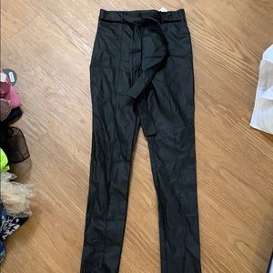 Faux leather pants